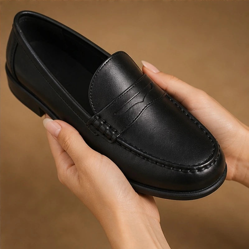 Roselle Orthopedic Leather Loafers - Black - female - Hendlys - Image 4