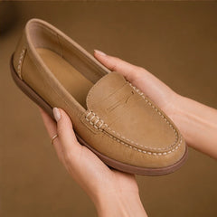 Roselle Orthopedic Leather Loafers - Khaki - Shoes - Hendlys - Image 3