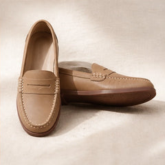 Roselle Orthopedic Leather Loafers - Khaki - Women's Shoes - Hendlys - Image 2