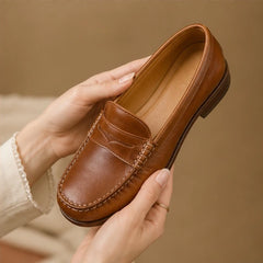 Roselle Orthopedic Leather Loafers - Brown - Shoes - Hendlys - Image 3