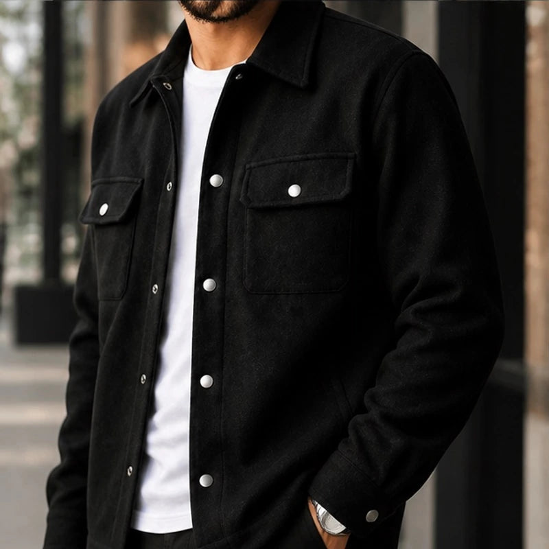 Rothwell Relaxed Shirt Jacket - Classic Black - Catalog Group: Clothing - Hendlys - Image 2