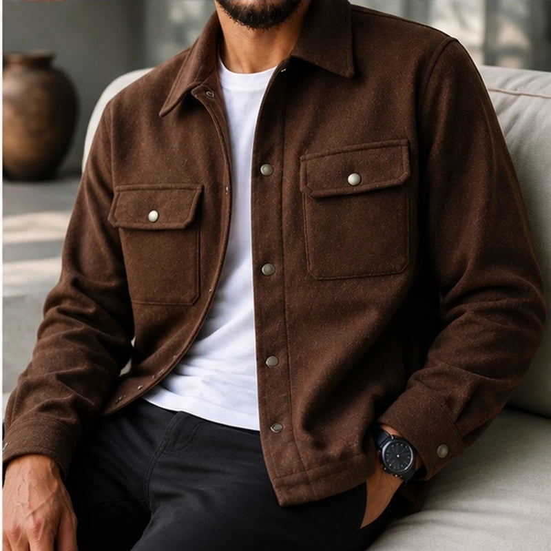 Rothwell Relaxed Shirt Jacket - Rich Coffee - Department: Men - Hendlys - Image 3