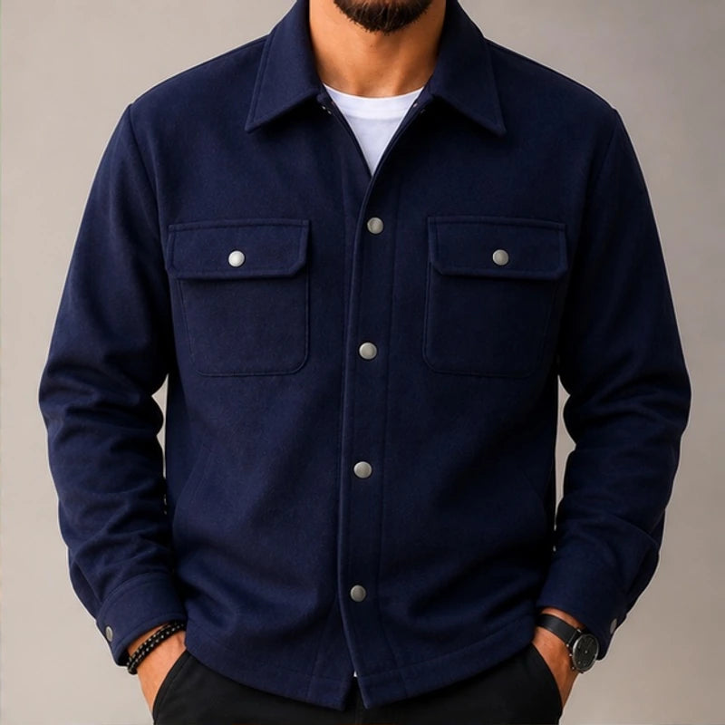Rothwell Relaxed Shirt Jacket - Deep Navy - Men's Clothing > Outerwear > Shirt Jackets - Hendlys - Image 1