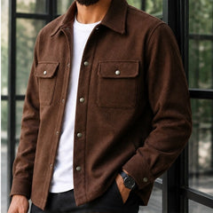 Rothwell Relaxed Shirt Jacket - Rich Coffee - Men's Clothing > Outerwear > Shirt Jackets - Hendlys - Image 1