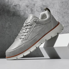 Rowan Court Leather Sneaker - Gray - Sneakers - Hendlys - Image 1
