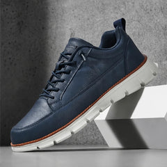Rowan Court Leather Sneaker - Blue - Sneakers - Hendlys - Image 1
