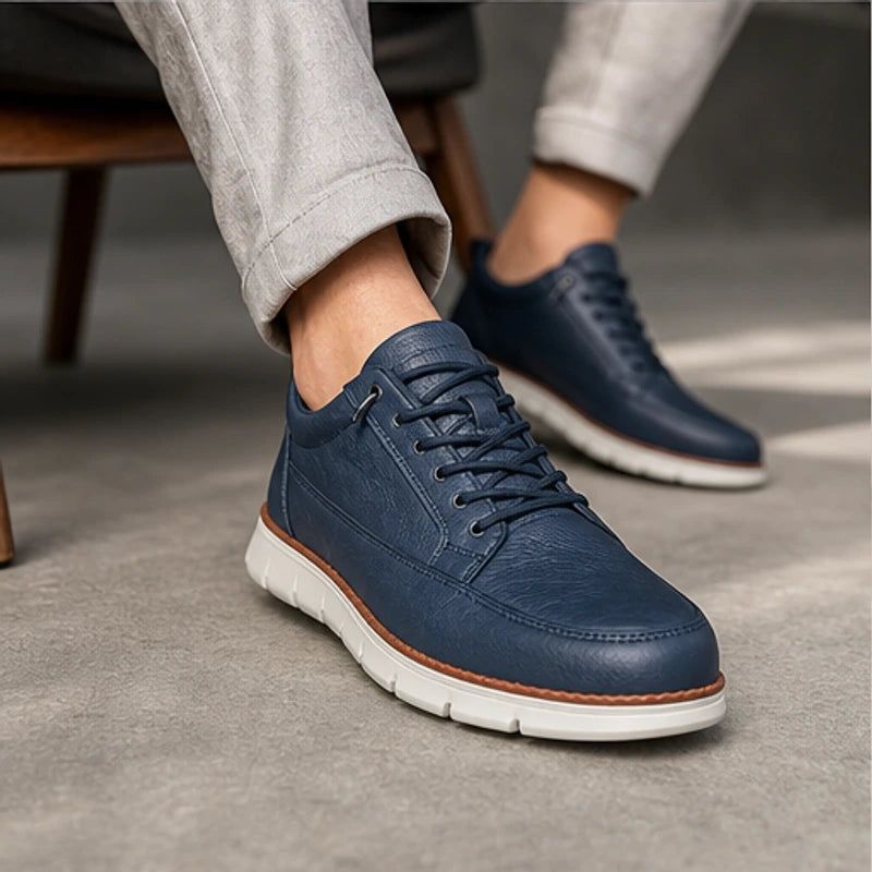 Rowan Court Leather Sneaker - Blue - leather sneaker - Hendlys - Image 3