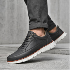 Rowan Court Leather Sneaker - Charcoal - men's sneakers - Hendlys - Image 2