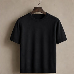 Rowan Merino Cashmere T-Shirt - Black - merino wool - Hendlys - Image 3