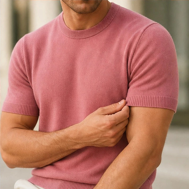 Rowan Merino Cashmere T-Shirt - Pink - T-Shirts - Hendlys - Image 1