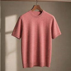 Rowan Merino Cashmere T-Shirt - Pink - merino wool - Hendlys - Image 3