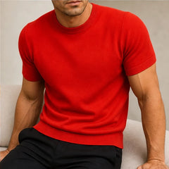 Rowan Merino Cashmere T-Shirt - Red - men's t-shirt - Hendlys - Image 2