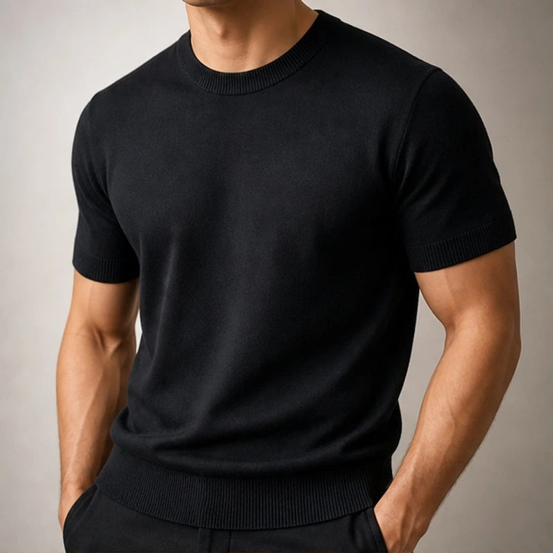 Rowan Merino Cashmere T-Shirt - Black - T-Shirts - Hendlys - Image 1