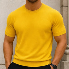 Rowan Merino Cashmere T-Shirt - Yellow - T-Shirts - Hendlys - Image 1