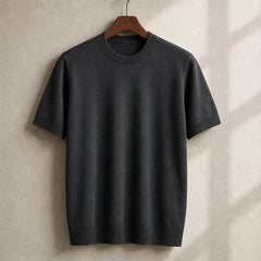 Rowan Merino Cashmere T-Shirt - Gray - cashmere blend - Hendlys - Image 4