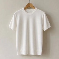 Rowan Merino Cashmere T-Shirt - White - merino wool - Hendlys - Image 3