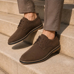 Rowcliffe Suede Brogue Dress Shoes - Dark Brown - mens shoes - Hendlys - Image 2