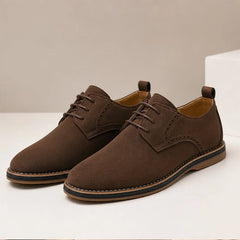 Rowcliffe Suede Brogue Dress Shoes - Dark Brown - suede shoes - Hendlys - Image 3