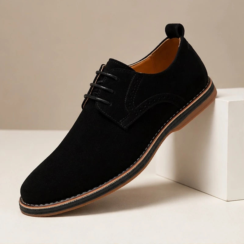 Rowcliffe Suede Brogue Dress Shoes - Black - dress shoes - Hendlys - Image 4