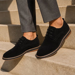 Rowcliffe Suede Brogue Dress Shoes - Black - mens shoes - Hendlys - Image 2