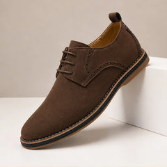 Rowcliffe Suede Brogue Dress Shoes - Dark Brown - dress shoes - Hendlys - Image 4