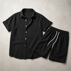 Santorini Linen Shorts Set - Black - two-piece set - Hendlys - Image 4