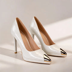 Siena Slim Stiletto Pointed-Toe Pumps - Bone - Footwear > Pumps > Platform Stiletto Pumps - Hendlys - Image 1
