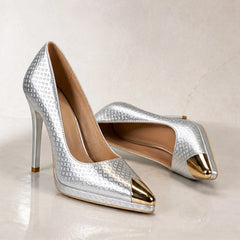 Siena Slim Stiletto Pointed-Toe Pumps - Sterling - Footwear > Pumps > Platform Stiletto Pumps - Hendlys - Image 1