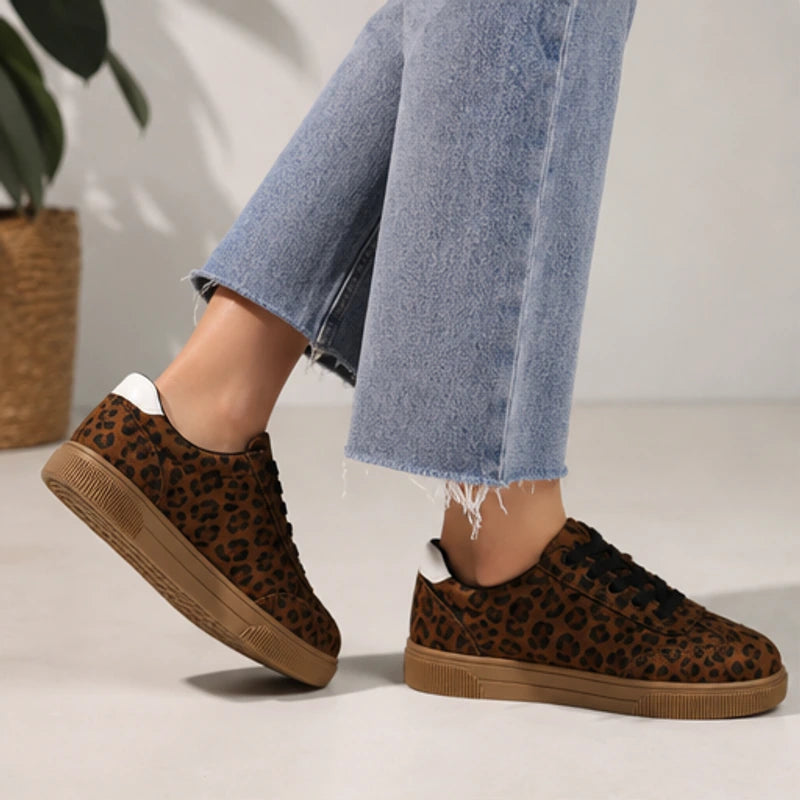 Sienna Leopard Low Top Sneaker - Brown - platform sneakers - Hendlys - Image 4