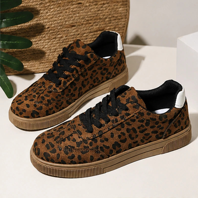 Sienna Leopard Low Top Sneaker - Brown - Sneakers - Hendlys - Image 1