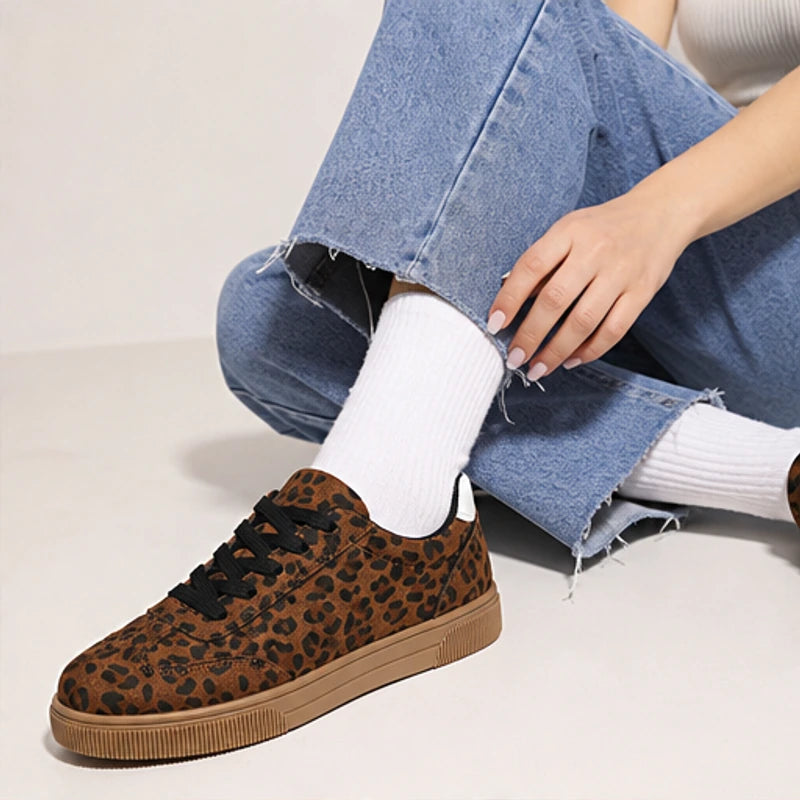 Sienna Leopard Low Top Sneaker - Brown - women's sneakers - Hendlys - Image 5