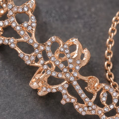 Silvara Women's Sculpted Vine Handpiece with Crystal Accents - Gold - Accessories > Jewelry > Hand Chains - Hendlys - Image 2