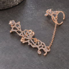 Silvara Women's Sculpted Vine Handpiece with Crystal Accents - Gold - Accessories > Jewelry > Hand Chains - Hendlys - Image 1