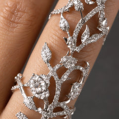 Silvara Women's Sculpted Vine Handpiece with Crystal Accents - Silver - female - Hendlys - Image 3