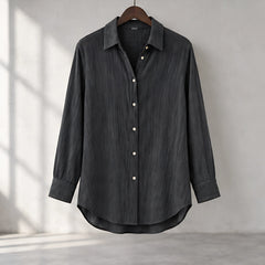 Sloane Women's Relaxed-Fit Long Sleeve Shirt - Black - Long Sleeve Tops | Tops - Hendlys - Image 3