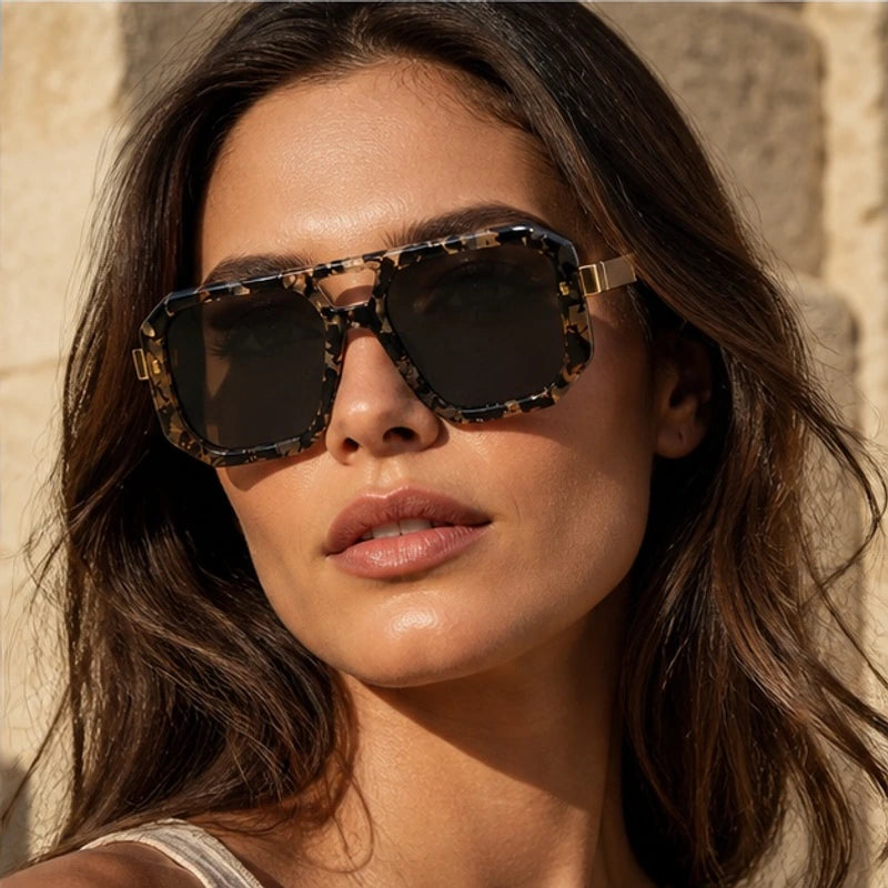Solaro Geometric Shades - Black Gold - acetate sunglasses - Hendlys - Image 4
