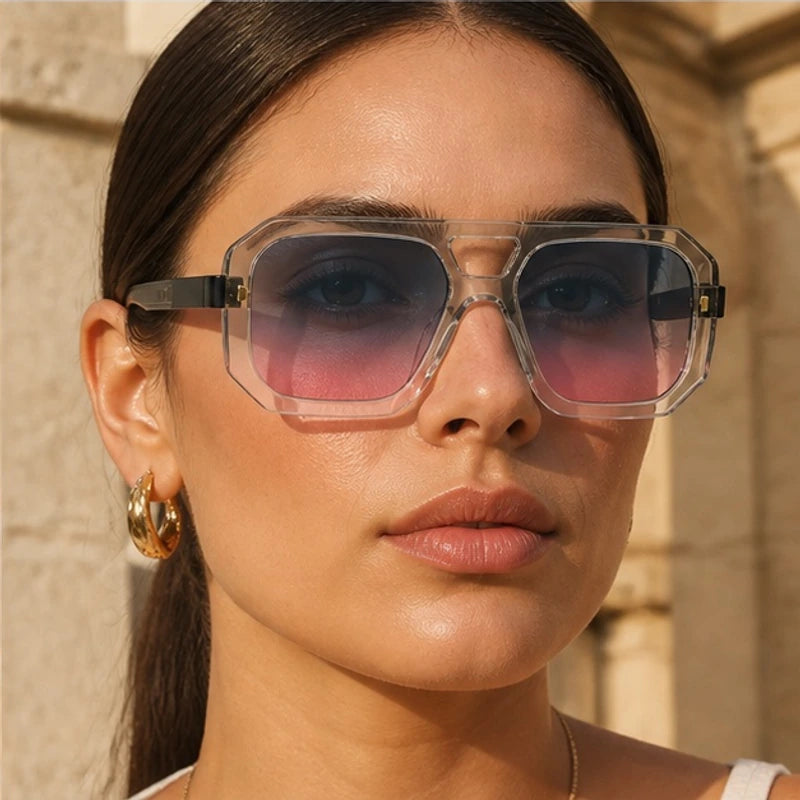 Solaro Geometric Shades - Violet Mist - acetate sunglasses - Hendlys - Image 4