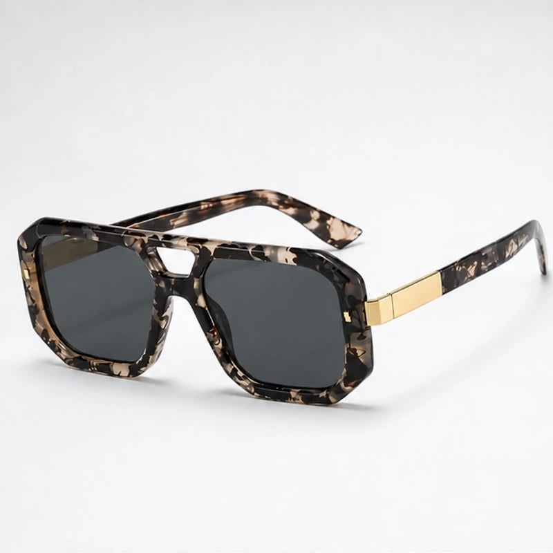 Solaro Geometric Shades - Black Gold - Sunglasses - Hendlys - Image 1