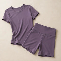 Somara Luxe Gym Set - Dusty purple - Women's Clothing > Activewear > Top & Shorts Sets - Hendlys - Image 2