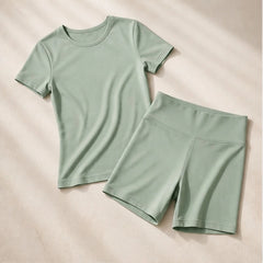 Somara Luxe Gym Set - Sage green - Women's Clothing > Activewear > Top & Shorts Sets - Hendlys - Image 2