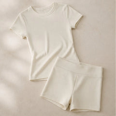 Somara Luxe Gym Set - Cream / off-white - Women's Clothing > Activewear > Top & Shorts Sets - Hendlys - Image 2