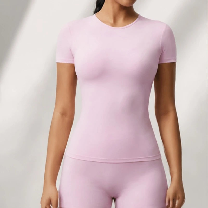 Somara Luxe Gym Set - Soft pink - Women's Clothing > Activewear > Top & Shorts Sets - Hendlys - Image 1