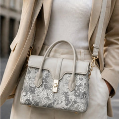 Sorelia Botanical Handbag - Cendre - structured handbag - Hendlys - Image 4