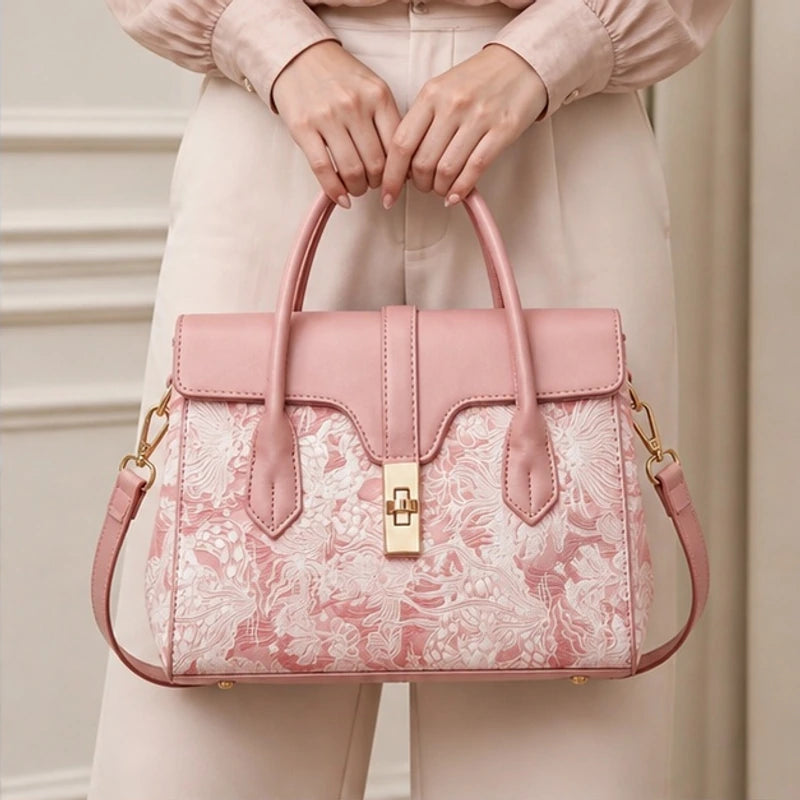 Sorelia Botanical Handbag - Rosette - structured handbag - Hendlys - Image 4