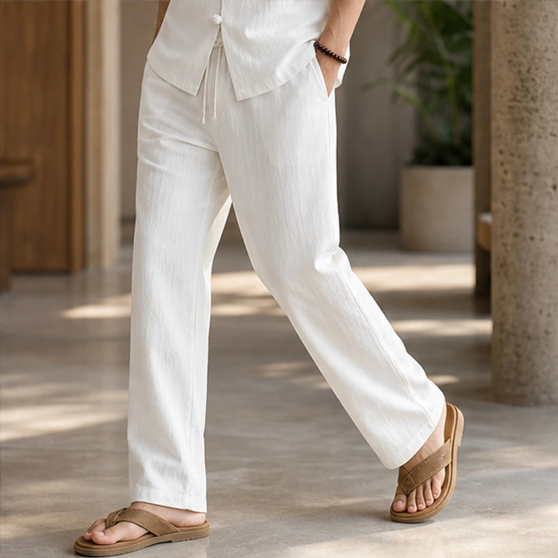 Sorrento Relaxed Linen Set - White - outfit set - Hendlys - Image 4