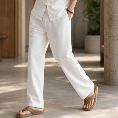 Sorrento Relaxed Linen Set - White - outfit set - Hendlys - Image 4