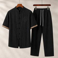 Sorrento Relaxed Linen Set - Black - women's linen set - Hendlys - Image 2