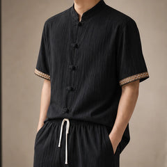 Sorrento Relaxed Linen Set - Black - relaxed fit - Hendlys - Image 5
