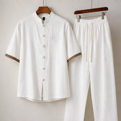 Sorrento Relaxed Linen Set - White - women's linen set - Hendlys - Image 2