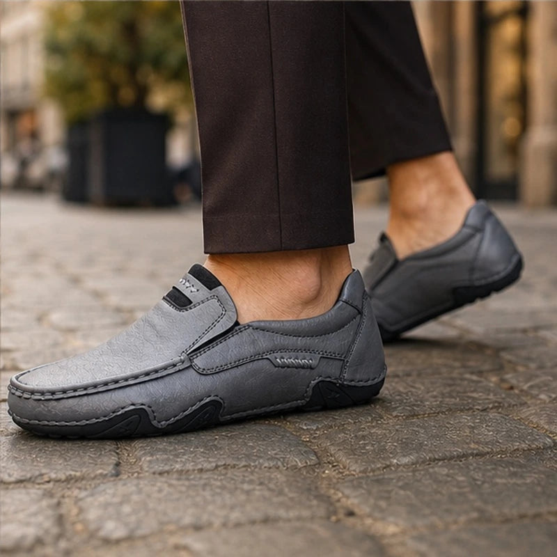 Stratton Leather Loafers - Gunmetal - Shoes - Hendlys - Image 1